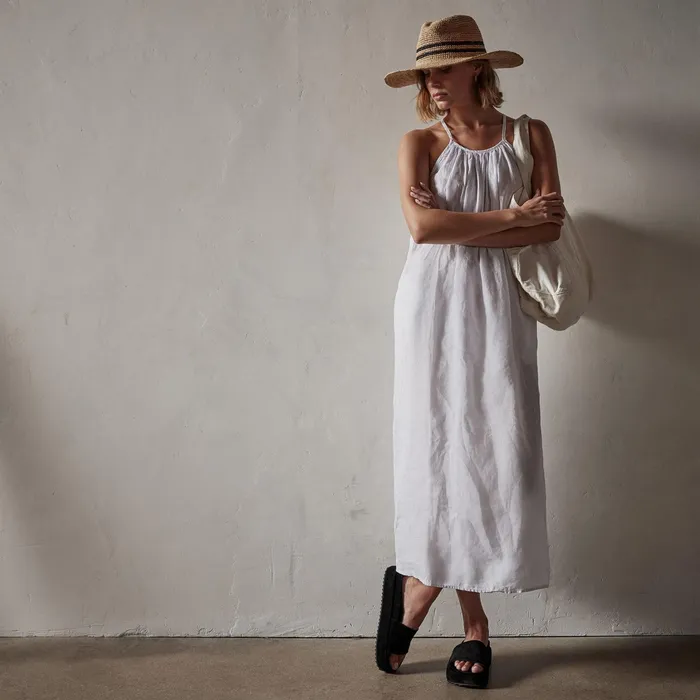 WOMEN James Perse DRESSESJUMPSUITS Linen Sun Dress White