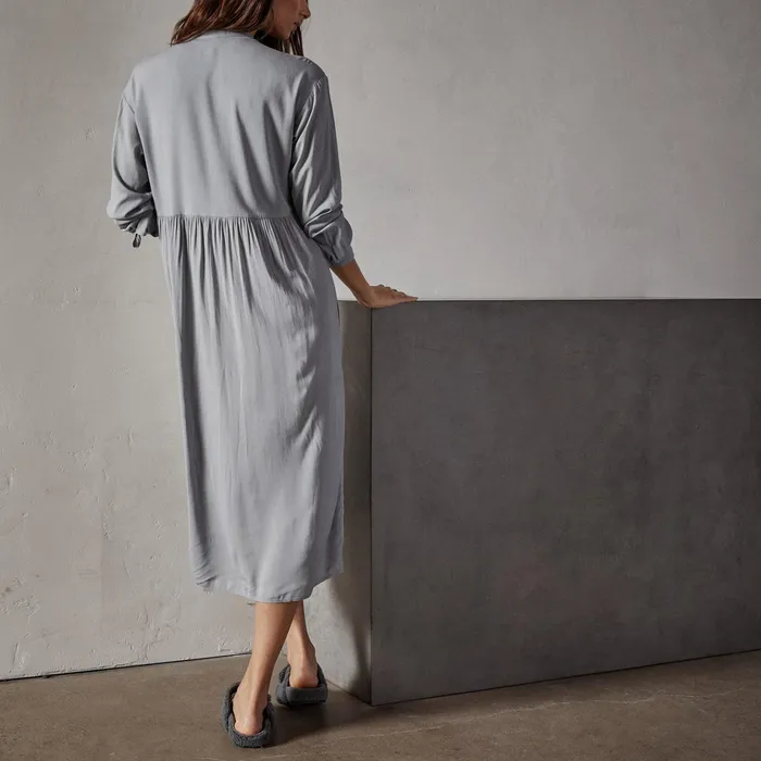 WOMEN James Perse DRESSESJUMPSUITS Stretch Viscose Voile Shirt Dress Ocean Mist