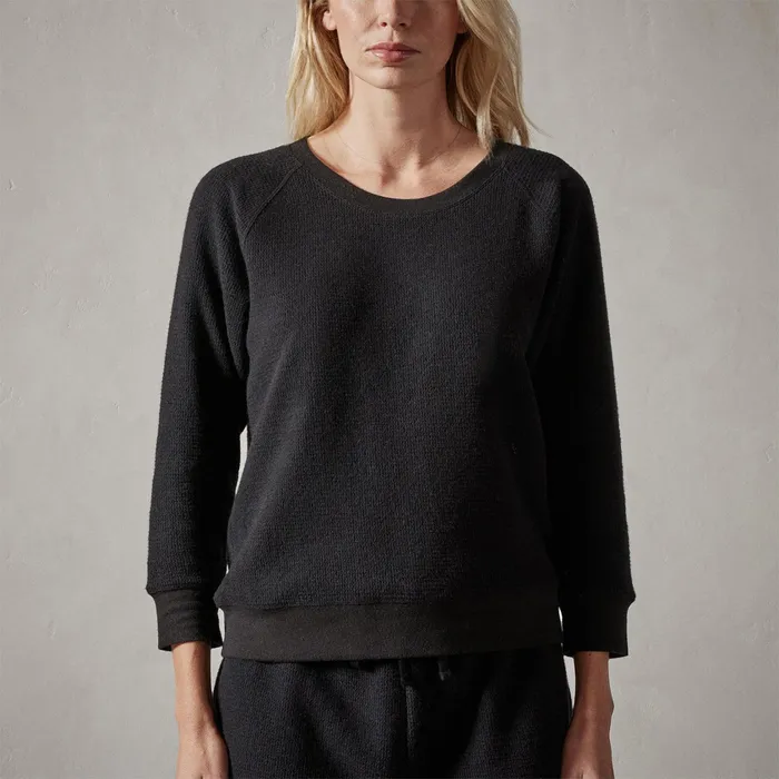WOMEN James Perse LOUNGE Alpine Thermal Sweatshirt Black