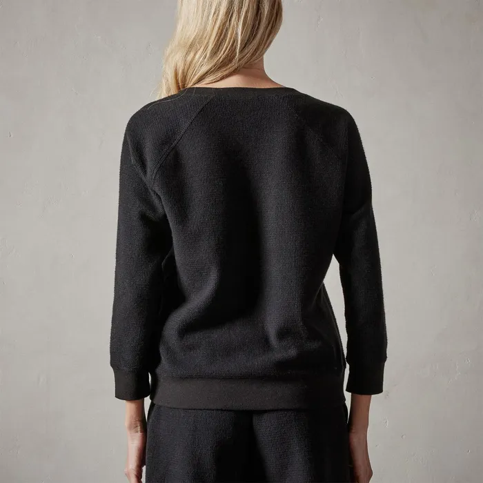 WOMEN James Perse LOUNGE Alpine Thermal Sweatshirt Black