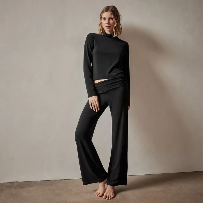 WOMEN James Perse PANTSDENIM Wide Leg Lounge Pant Black