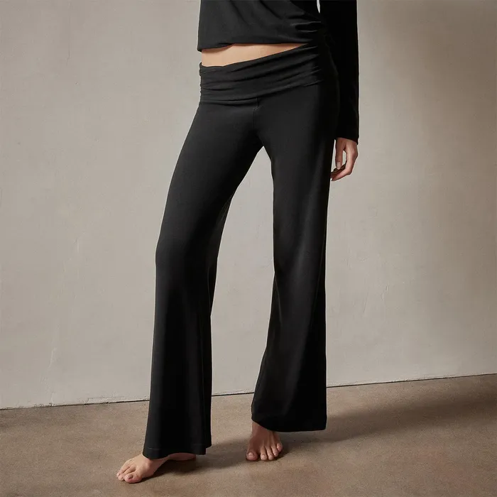 WOMEN James Perse PANTSDENIM Wide Leg Lounge Pant Black