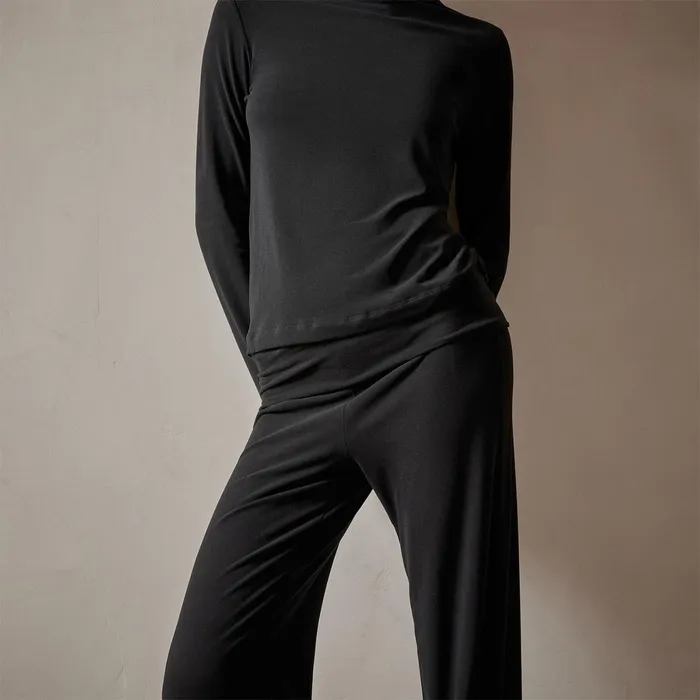 WOMEN James Perse PANTSDENIM Wide Leg Lounge Pant Black