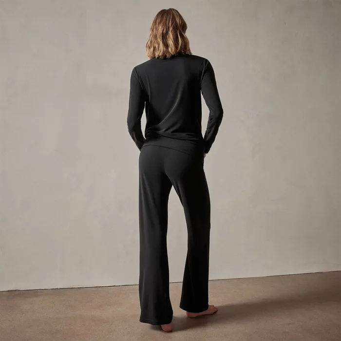 WOMEN James Perse PANTSDENIM Wide Leg Lounge Pant Black