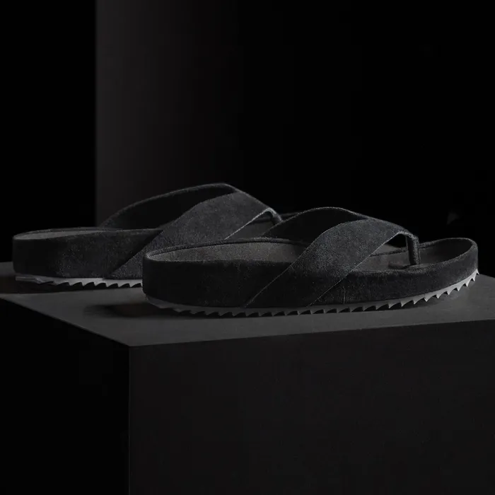 WOMEN James Perse SANDALS Women039s Suede Flip Flop Black