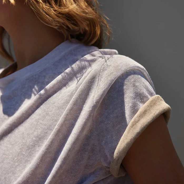 WOMEN James Perse SWEATERS Dunes Linen Crew Whitenatural