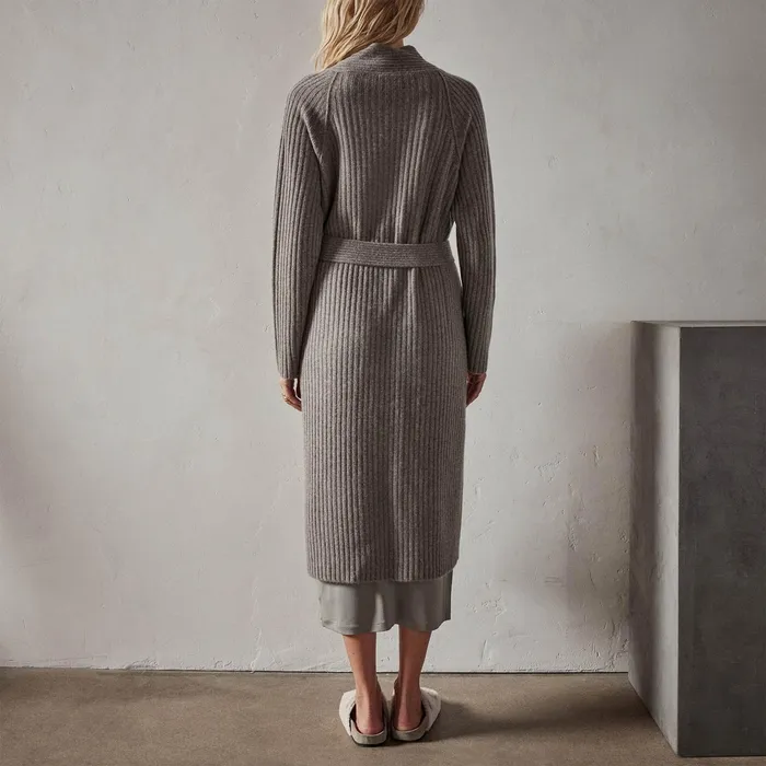 WOMEN James Perse SWEATERS Recycled Cashmere Rib Cardigan Cement