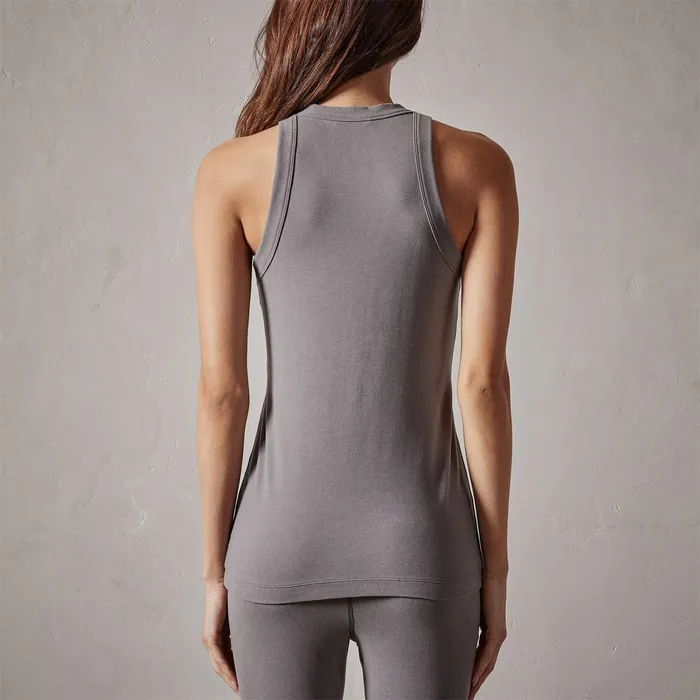 WOMEN James Perse TANKS Sueded Stretch Jersey Muscle Tank Raccoon Grey