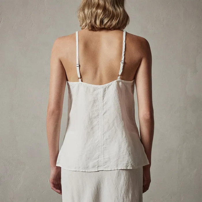 WOMEN James Perse TANKS Surfside Linen Cami Everest White Pigment