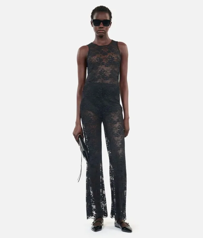 Women Jeans and Pants THE KOOPLES Black Lace Trousers