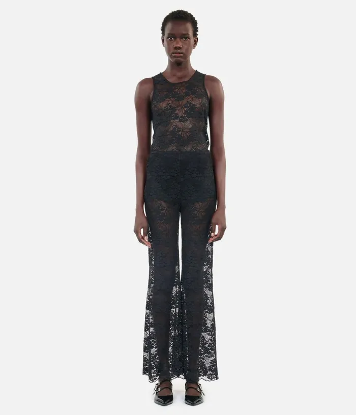 Women Jeans and Pants THE KOOPLES Black Lace Trousers Women Jeans and Pants THE KOOPLES Black Lace Trousers
