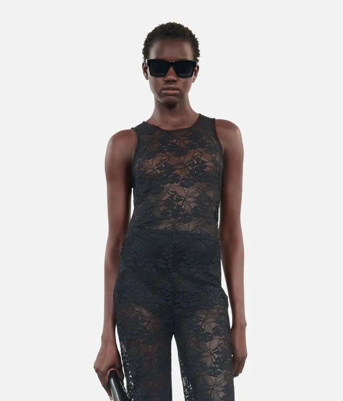 Women Jeans and Pants THE KOOPLES Black Lace Trousers Women Jeans and Pants THE KOOPLES Black Lace Trousers