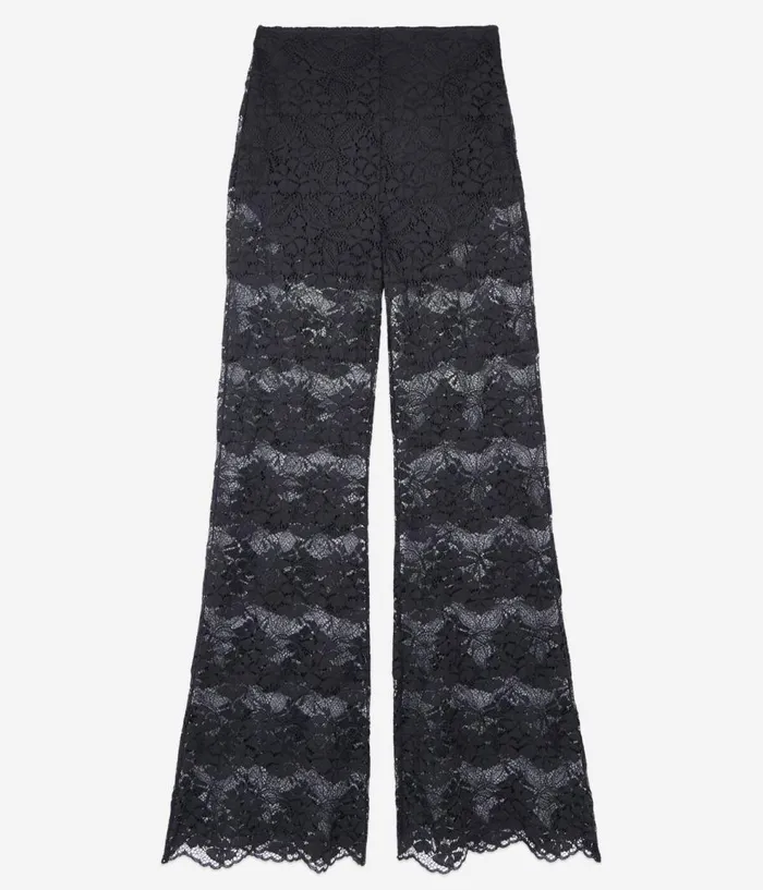 Women Jeans and Pants THE KOOPLES Black Lace Trousers Women Jeans and Pants THE KOOPLES Black Lace Trousers
