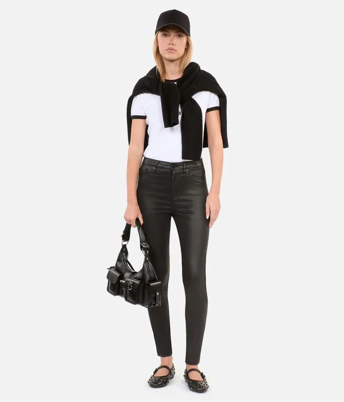 Women Jeans and Pants THE KOOPLES Black Leathereffect Jeans