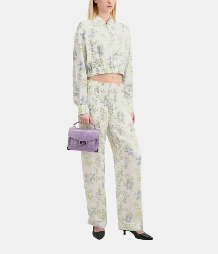 Women Jeans and Pants THE KOOPLES White And Blue Floral Print Trousers Women Jeans and Pants THE KOOPLES White And Blue Floral Print Trousers