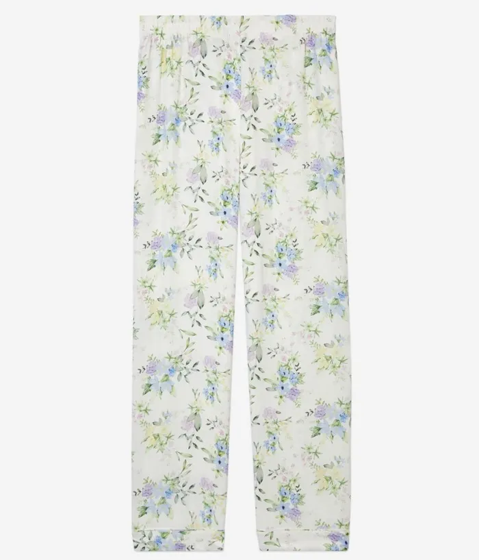 Women Jeans and Pants THE KOOPLES White And Blue Floral Print Trousers Women Jeans and Pants THE KOOPLES White And Blue Floral Print Trousers