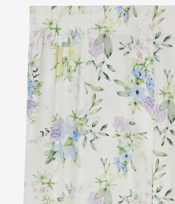 Women Jeans and Pants THE KOOPLES White And Blue Floral Print Trousers Women Jeans and Pants THE KOOPLES White And Blue Floral Print Trousers