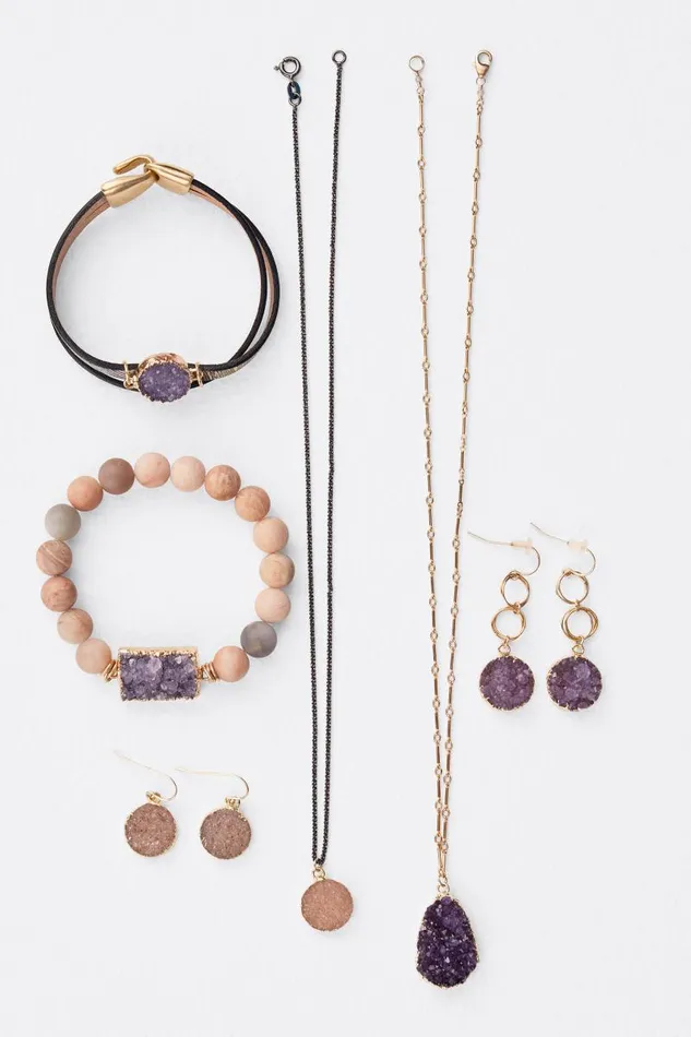 Women Jewelry Johnny Was DRUZY NECKLACE ON BLACKENED SILVER CHAIN Pink Women Jewelry Johnny Was DRUZY NECKLACE ON BLACKENED SILVER CHAIN Pink