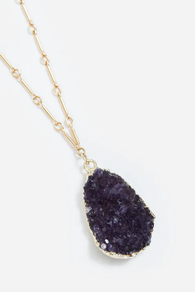Women Jewelry Johnny Was FREEFORM DRUZY NECKLACE Purple Taupe Women Jewelry Johnny Was FREEFORM DRUZY NECKLACE Purple Taupe