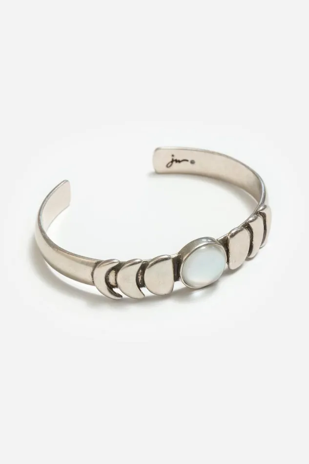 Women Jewelry Johnny Was MOON PHASE SINGLE PEARL BRACELET Silver