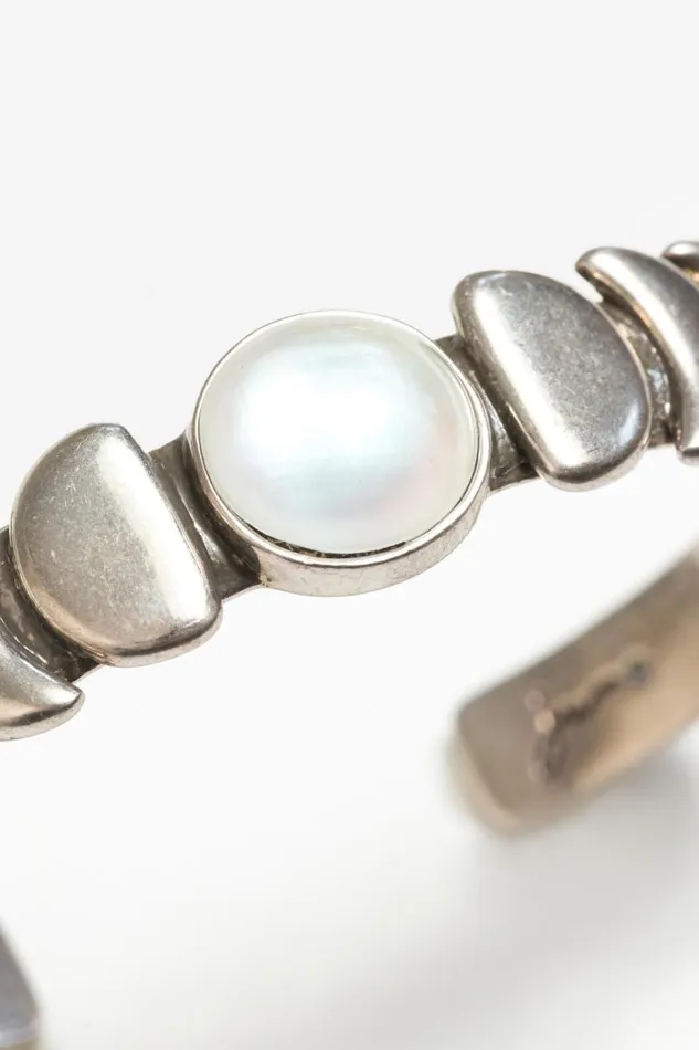 Women Jewelry Johnny Was MOON PHASE SINGLE PEARL BRACELET Silver Women Jewelry Johnny Was MOON PHASE SINGLE PEARL BRACELET Silver