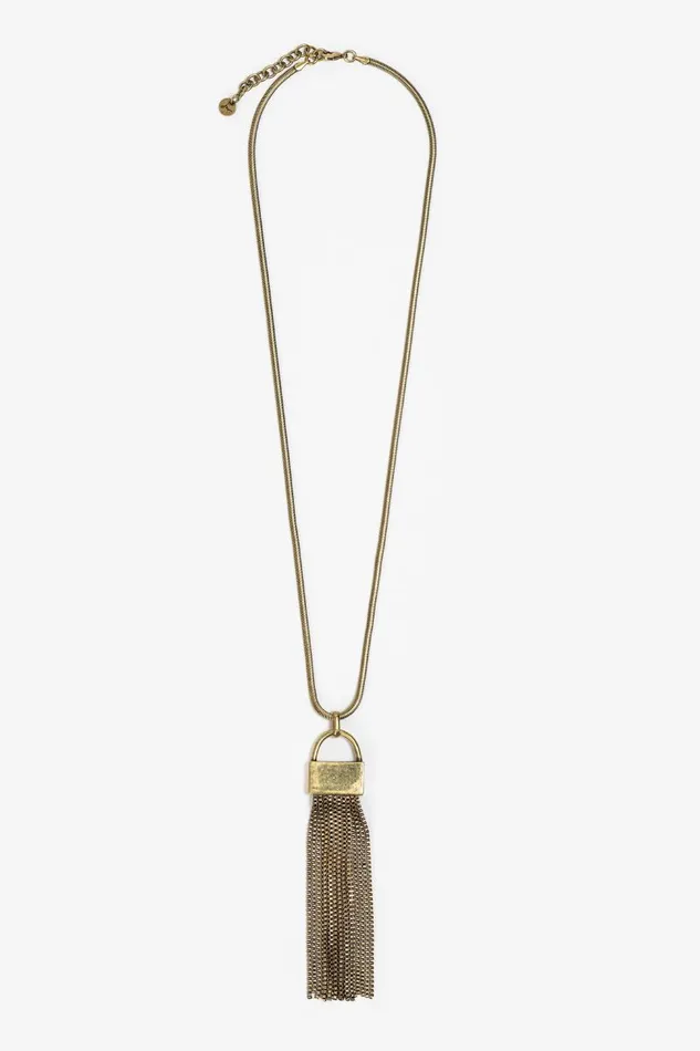 Women Jewelry Johnny Was TASSEL PENDANT NECKLACE Brass