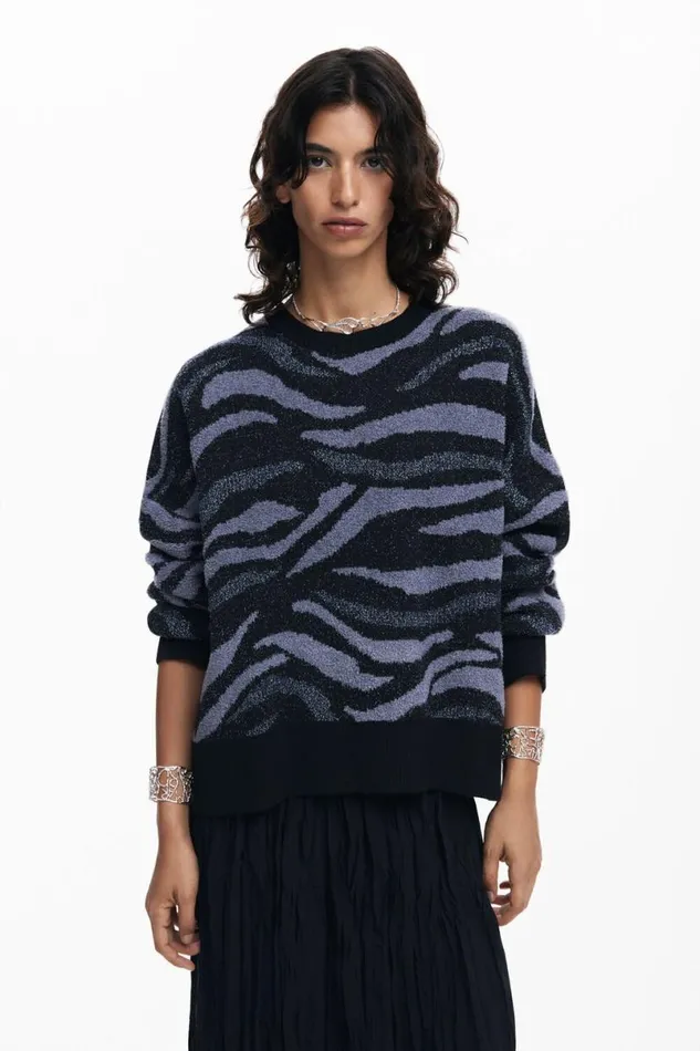 Women Jumpers Desigual Animal Print Sweater
