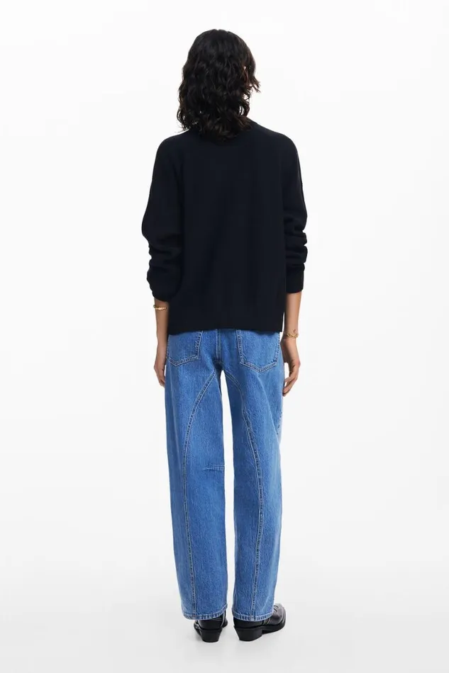 Women Jumpers Desigual Embroidered Flower Sweatshirt