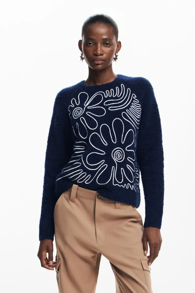 Women Jumpers Desigual Floral Print Sweater