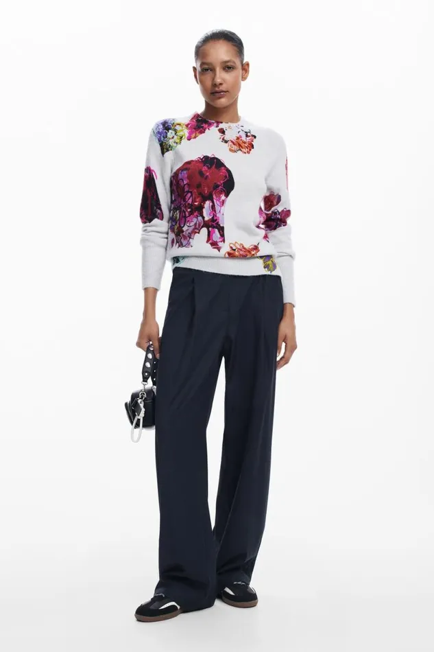 Women Jumpers Desigual Floral Sweater M Christian Lacroix