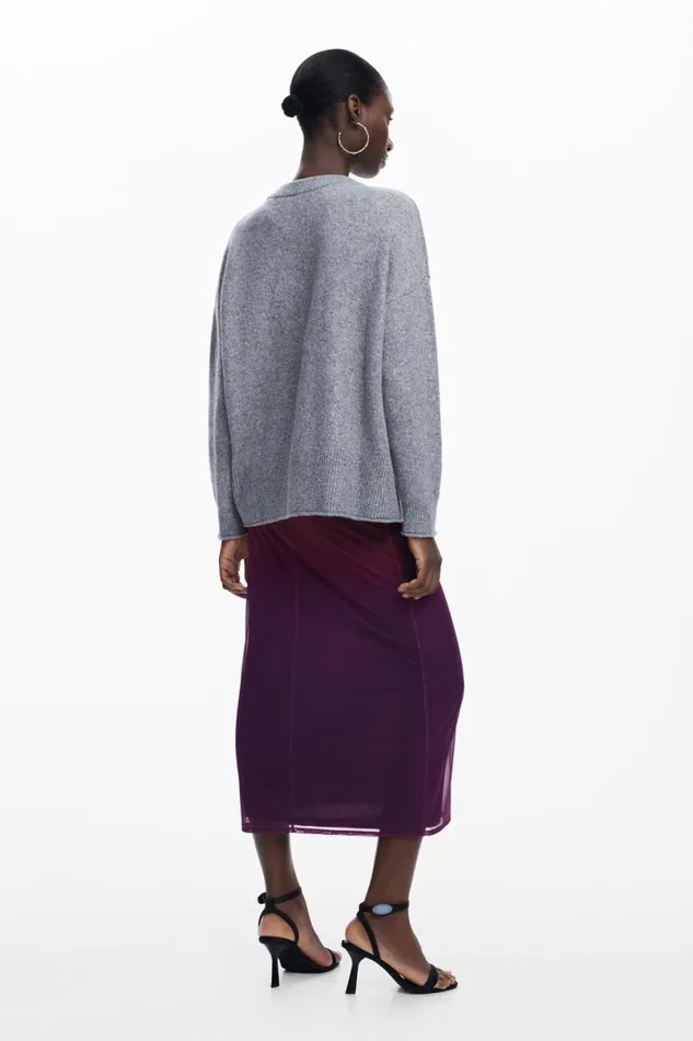 Women Jumpers Desigual Gray Scale Sweater