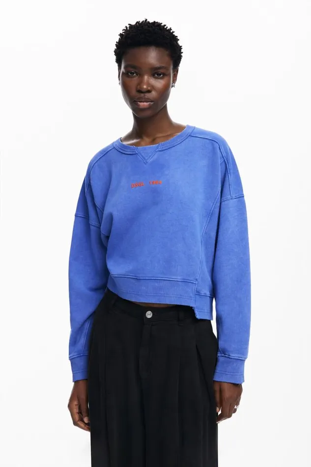 Women Jumpers Desigual Washed Effect Sweatshirt
