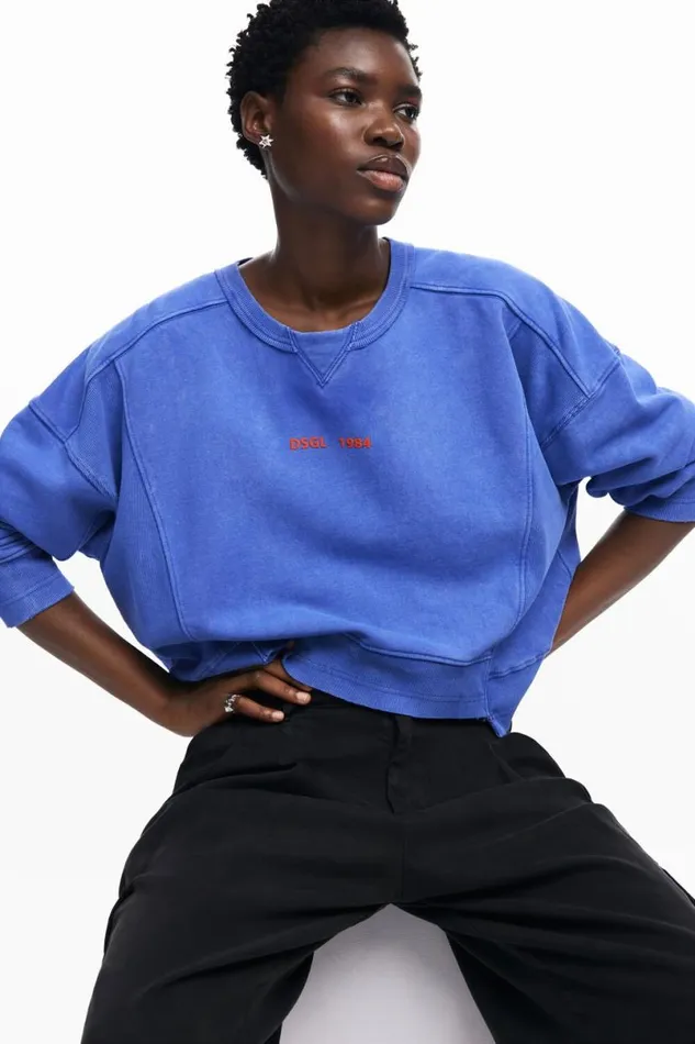 Women Jumpers Desigual Washed Effect Sweatshirt