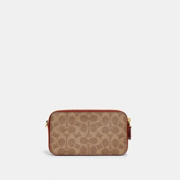 Women Kira Crossbody In Colorblock Signature Canvas Brasstanrust Coach Clutches Women Kira Crossbody In Colorblock Signature Canvas Brasstanrust Coach Clutches