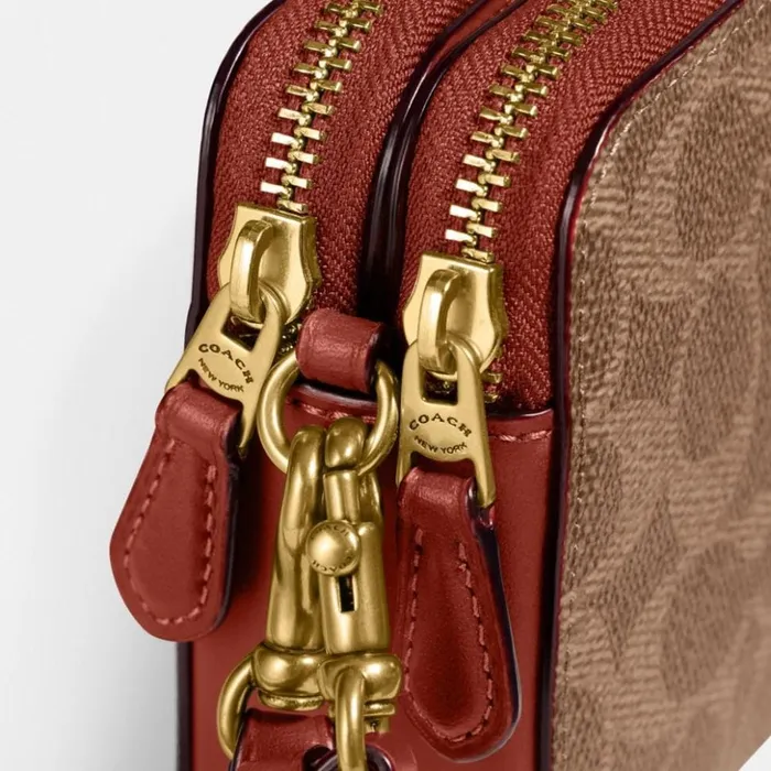 Women Kira Crossbody In Colorblock Signature Canvas Brasstanrust Coach Clutches Women Kira Crossbody In Colorblock Signature Canvas Brasstanrust Coach Clutches