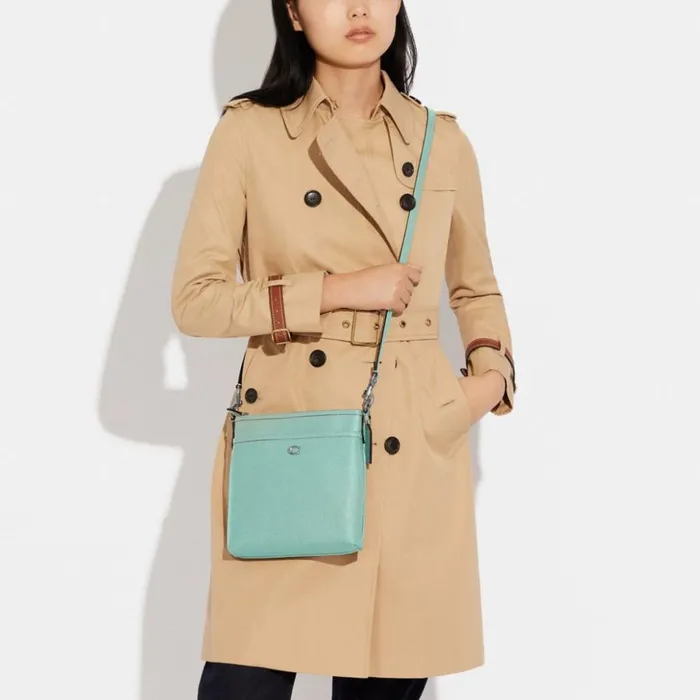 Women Kitt Messenger Crossbody Silverfaded Blue Coach Crossbody Bags