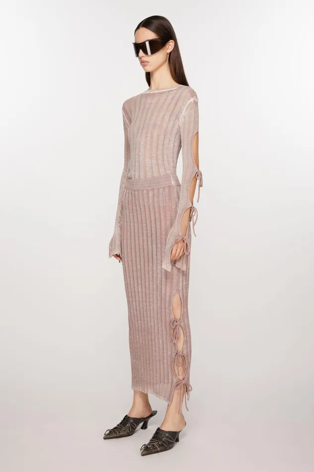 Women Knit Midi Skirt Dusty Pink Acne Studios Skirts