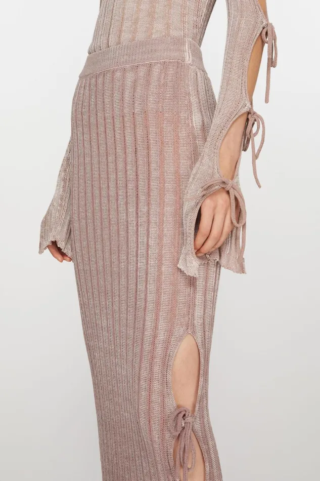 Women Knit Midi Skirt Dusty Pink Acne Studios Skirts