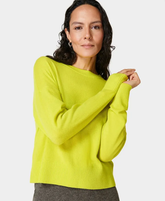 Women Knitwear Sweaty Betty Cashmere Blend Jumper Acid Yellow