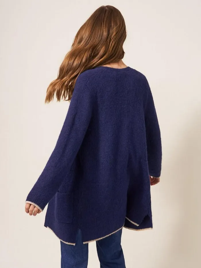 Women KNITWEAR White Stuff ERICA LONGLINE CARDI Dark Navy Women KNITWEAR White Stuff ERICA LONGLINE CARDI Dark Navy