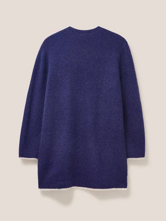 Women KNITWEAR White Stuff ERICA LONGLINE CARDI Dark Navy Women KNITWEAR White Stuff ERICA LONGLINE CARDI Dark Navy