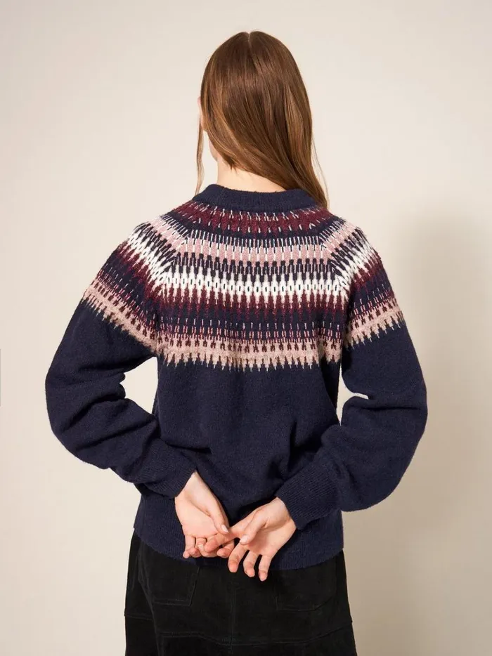 Women KNITWEAR White Stuff FRANKIE FAIRISLE JUMPER Dark Navy Women KNITWEAR White Stuff FRANKIE FAIRISLE JUMPER Dark Navy