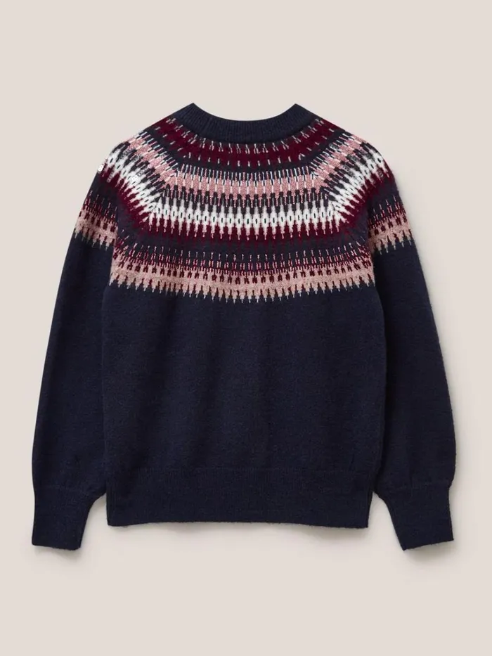 Women KNITWEAR White Stuff FRANKIE FAIRISLE JUMPER Dark Navy Women KNITWEAR White Stuff FRANKIE FAIRISLE JUMPER Dark Navy