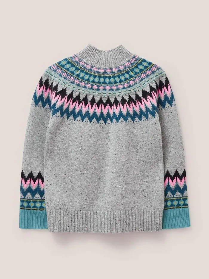 Women KNITWEAR White Stuff IZZY FAIRISLE JUMPER Grey Multi Women KNITWEAR White Stuff IZZY FAIRISLE JUMPER Grey Multi