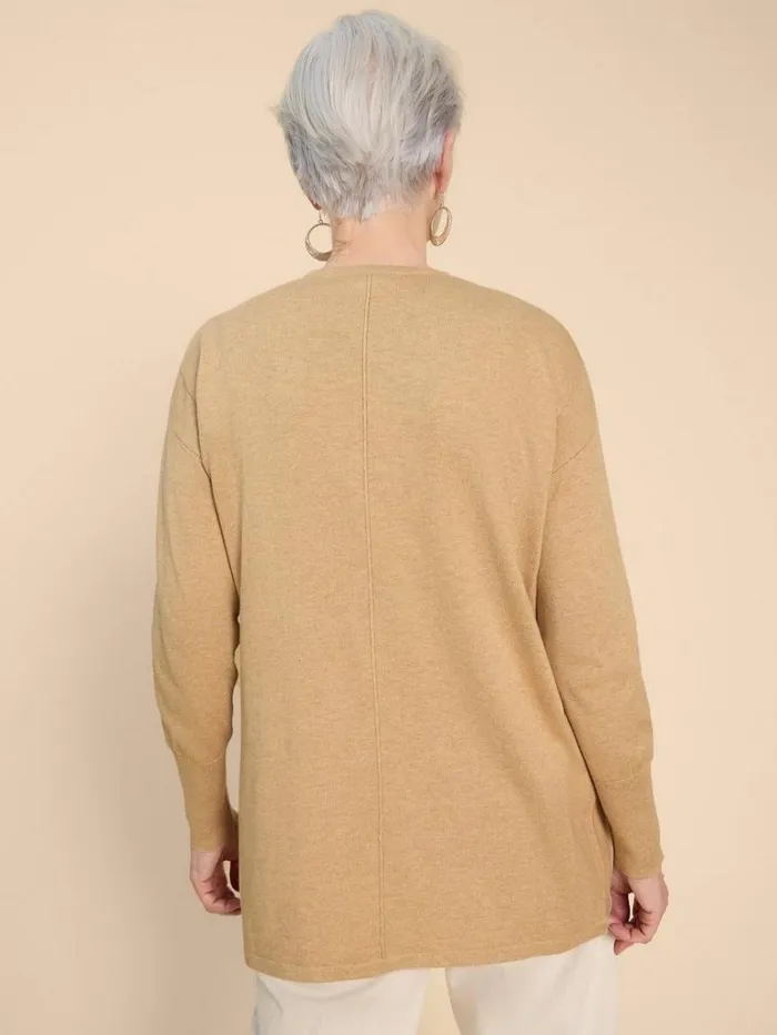 Women KNITWEAR White Stuff LEAH LONGLINE CARDI Light Natural Women KNITWEAR White Stuff LEAH LONGLINE CARDI Light Natural