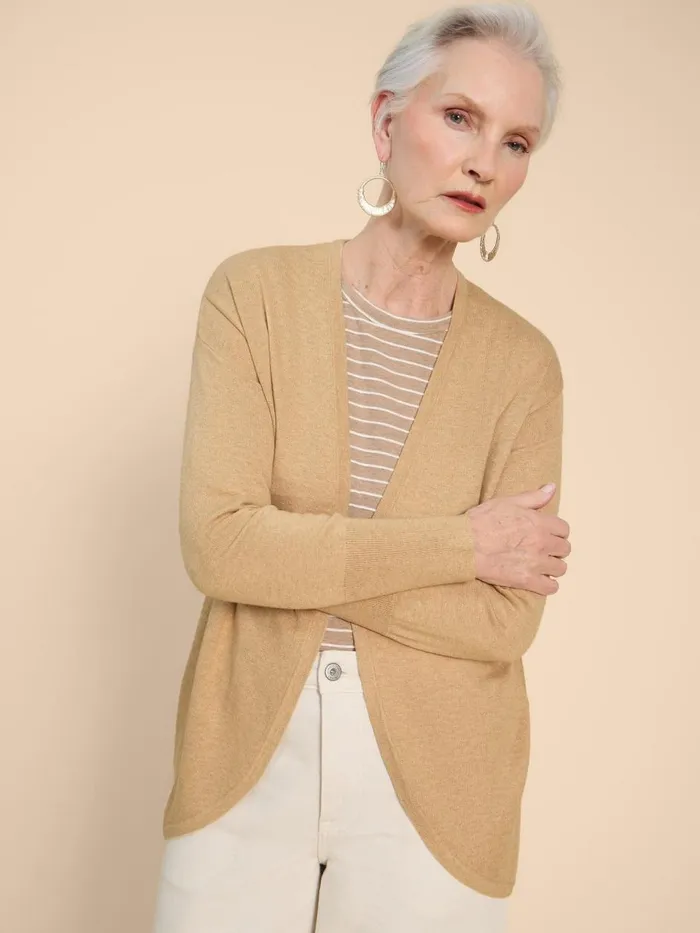 Women KNITWEAR White Stuff LEAH LONGLINE CARDI Light Natural Women KNITWEAR White Stuff LEAH LONGLINE CARDI Light Natural