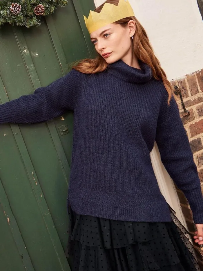Women KNITWEAR White Stuff LOVELY RIB JUMPER French Navy Women KNITWEAR White Stuff LOVELY RIB JUMPER French Navy
