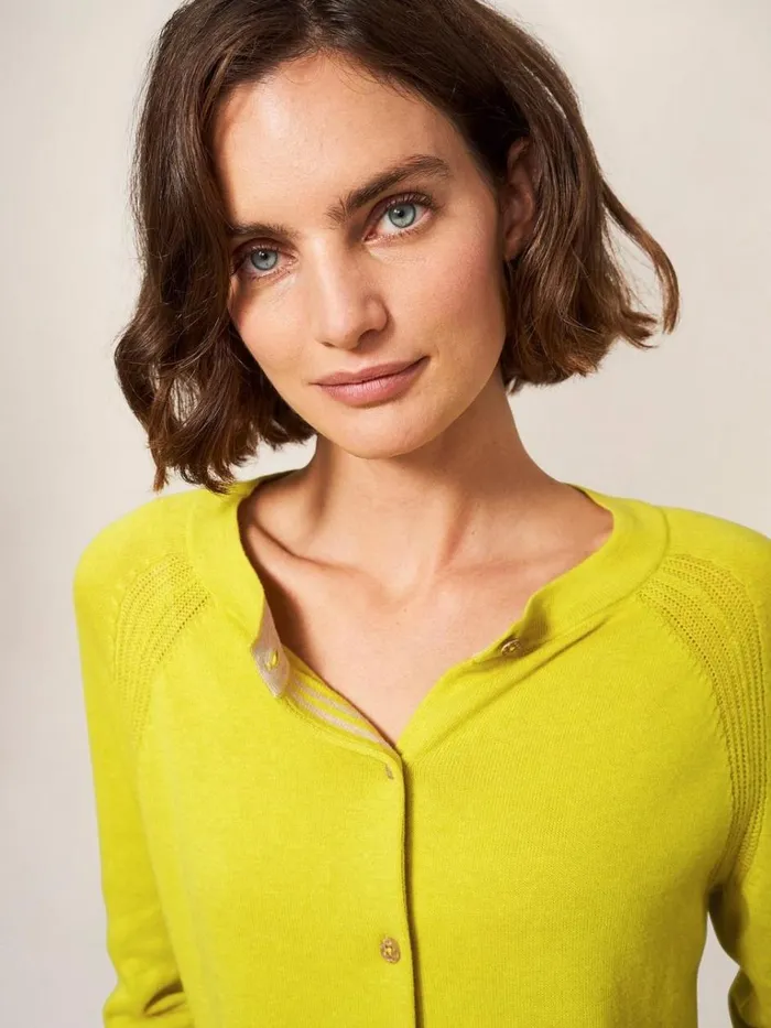 Women KNITWEAR White Stuff Lulu Crew Neck Cardigan Light Chartreuse Women KNITWEAR White Stuff Lulu Crew Neck Cardigan Light Chartreuse