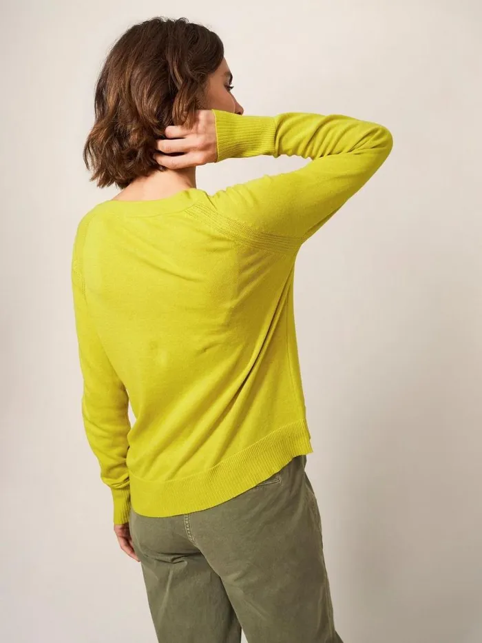 Women KNITWEAR White Stuff Lulu Crew Neck Cardigan Light Chartreuse Women KNITWEAR White Stuff Lulu Crew Neck Cardigan Light Chartreuse
