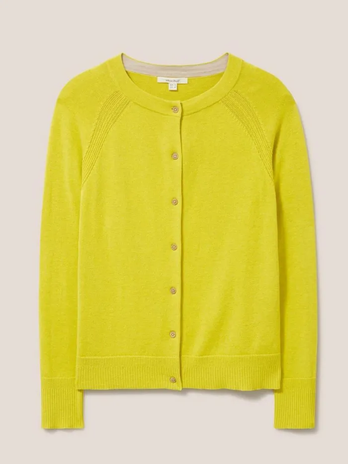 Women KNITWEAR White Stuff Lulu Crew Neck Cardigan Light Chartreuse Women KNITWEAR White Stuff Lulu Crew Neck Cardigan Light Chartreuse
